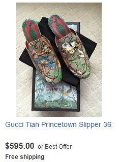 Gucci Princetown Canvas Printed on Ebay