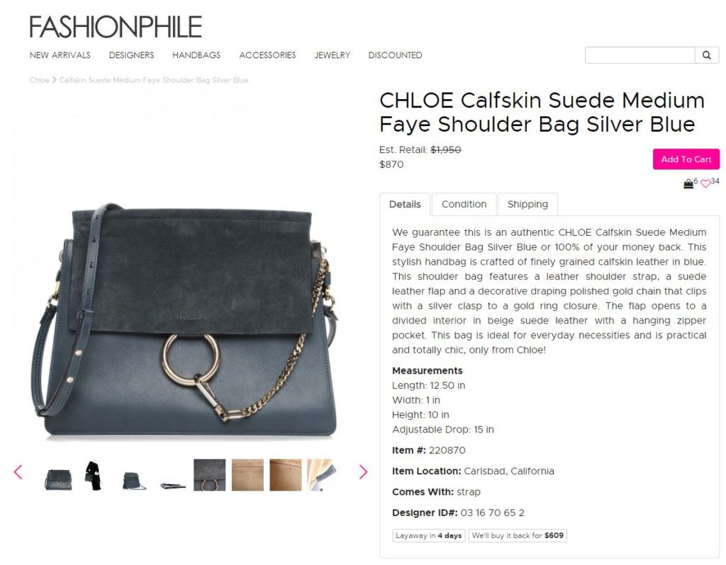 Chloe Faye Medium from Fashionphile
