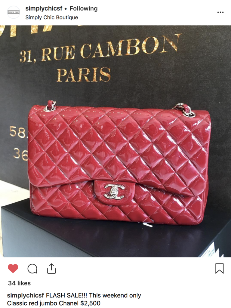 Patent Chanel jumbo flap in burgundy