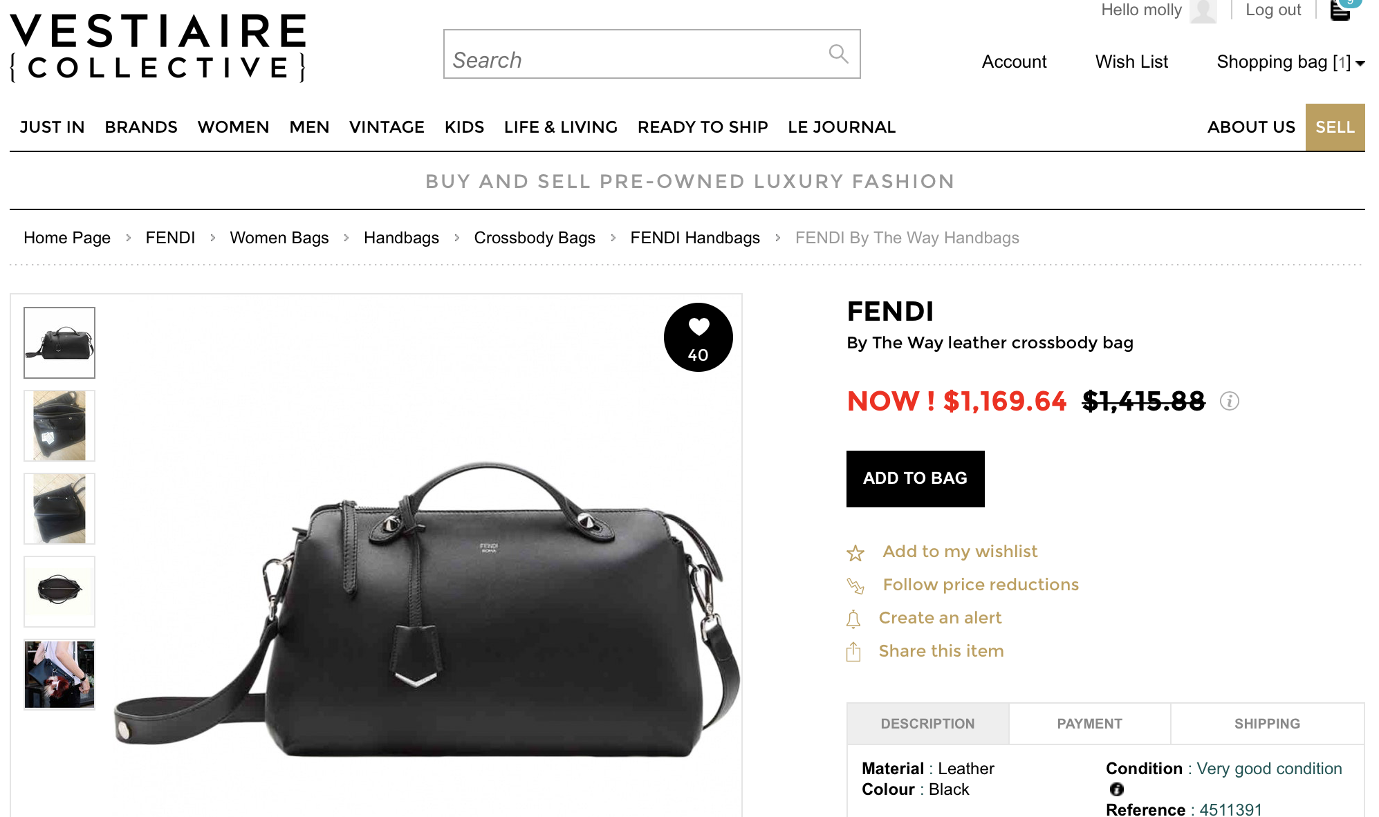 Overpriced Fendi By The Way at Vestiaire Collective