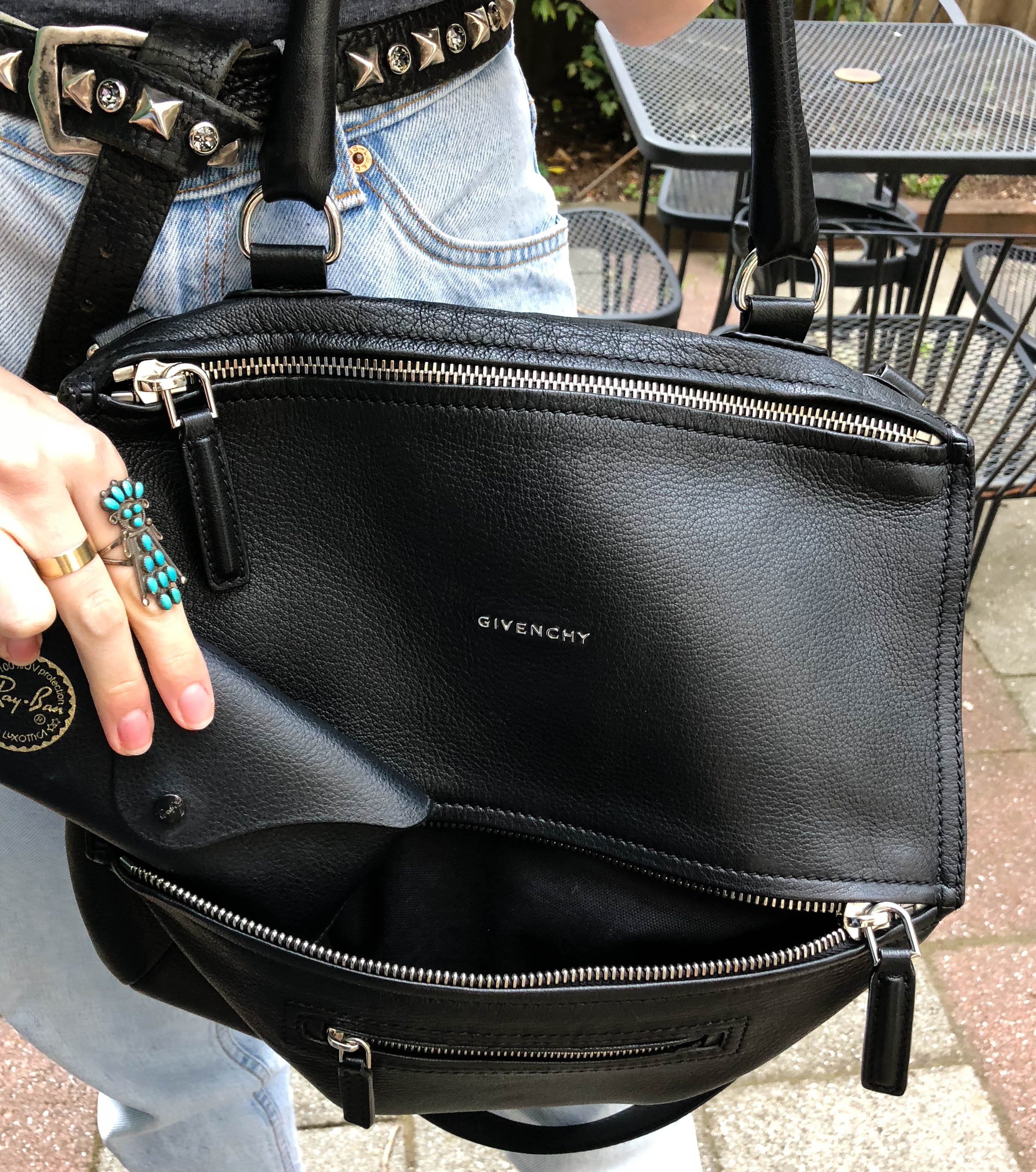 Givenchy Pandora with Ray Ban Sunglass case